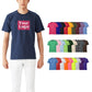 Solid Color Blank T-Shirt, Customizable Logo/Text/Image.