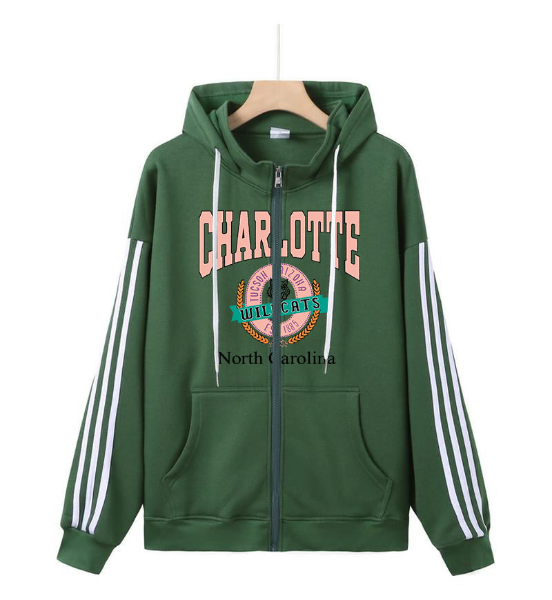 Cotton Zip Hooded Sweatshirt, Customizable Logo/Text/Image